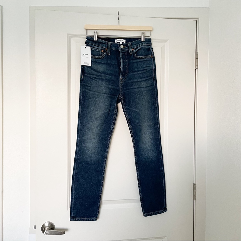 RE/DONE • high rise ankle crop jeans